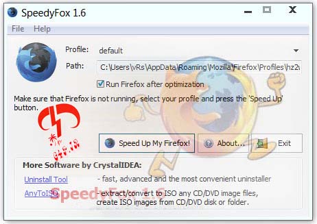 دانلود نرم افزار افزایش سرعت فایرفاکس – SpeedyFox 1.6 Build 52