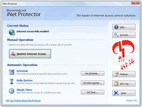 دانلود نرم افزار محدود کردن دسترسی اینترنت – Blumentals iNet Protector v4.3